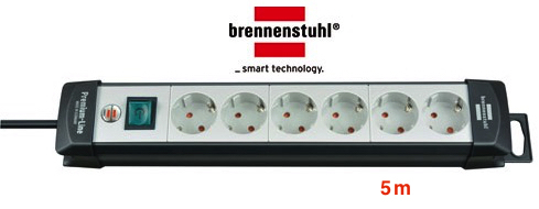 Regleta 6x Shuko H <- M + Interruptor de 5 mts Brennenstuhl 1951560101