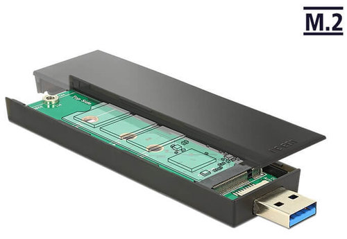 Caja Ext. SSD M.2 Key B 30-80 67 pins H <-> USB 3.1 Gen 2 A M Negro Delock