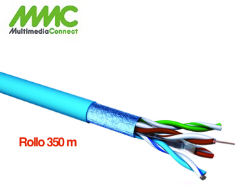 Cable FTP Cat6 Solido AWG23 LSZH Dca PoE+ Rollo 305 mts Azul MMC CX64SHB