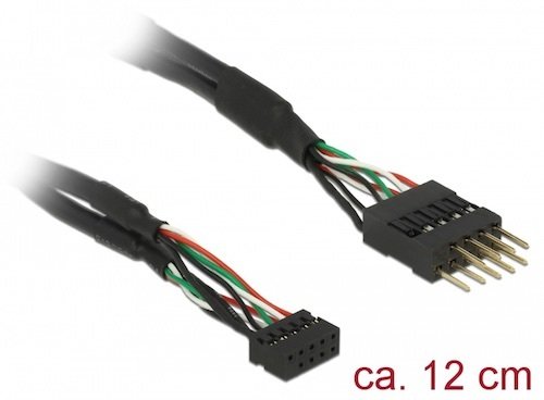 Cable USB 2.0 H 2 mm de 10 pines <-> M 2.54 mm de 10 pines de 12 cm Delock