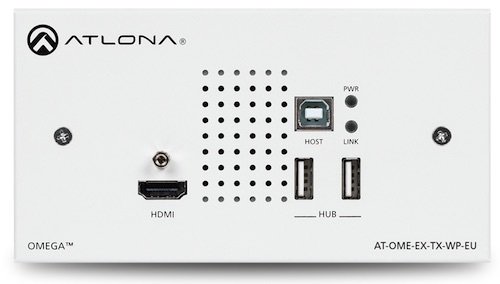Atlona AT-OME-EX-TX-WP-E Transmisor HDBaseT 4K Placa Pared Dual HDMI. USB OMEGA