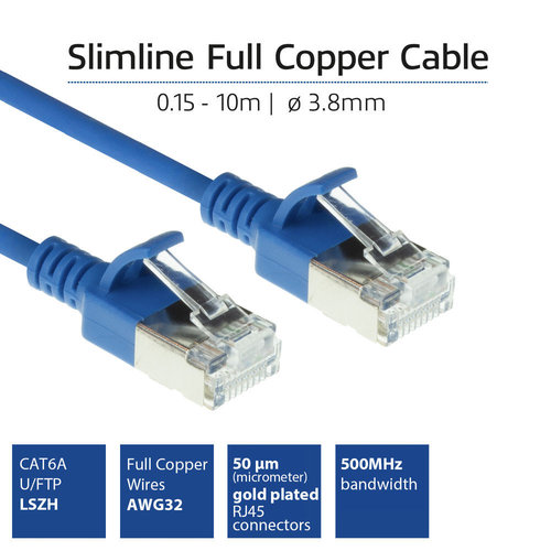 Cables de red slimline Cat6a UTP LSZH AWG32