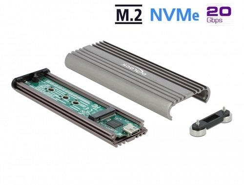 Caja Ext. SSD M.2 NVMe PCIe SuperSpeed USB 20Gbps USB 3.2 Gen2x2 USB C H - sin herramientas Delock