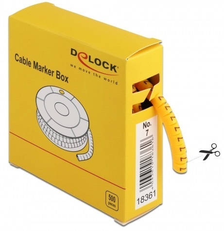 Marcadores de cables No. 7 Amarillo Caja 500 u. Delock