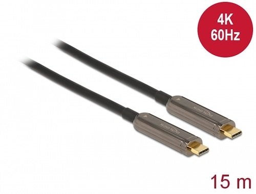 Cable USB C M - M Optico Activo 4K 60Hz 15 mts Delock