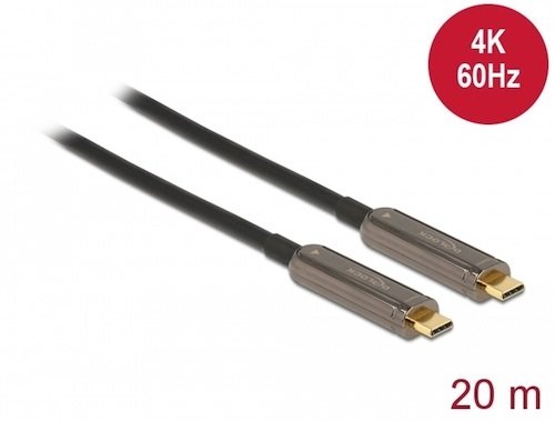 Cable USB C M - M Optico Activo 4K 60Hz 20 mts Delock