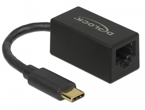 Adapt. USB 3.2 Gen 1 C M -> 1x RJ45 10-100-1000Tx Asix AX88179A negro Delock