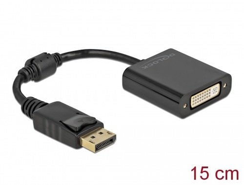 Adapt. DisplayPort 1.1 M -> DVI 24+5 H pasivo negro Delock