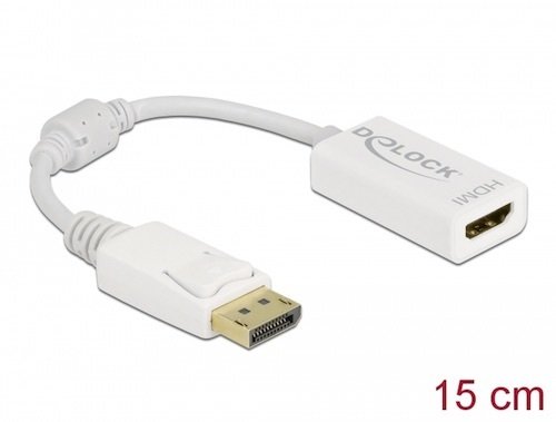 Adapt. DisplayPort 1.1 M -> HDMI A H pasivo blanco Delock