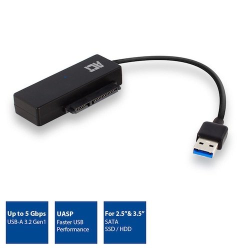Adapt. USB 3.1 Gen 1 A M <-> SATA SSD-HDD 2.5 o 3.5 ACT