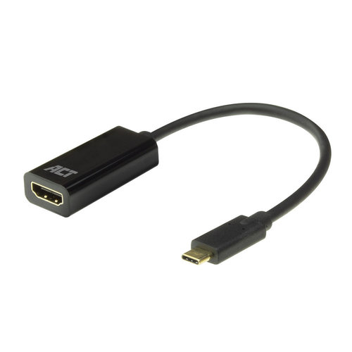 Conver. USB 3.2 Gen 1 C M -> HDMI A H 4K 4096x2160 60Hz Negro de 0.15 mts ACT