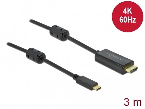 Cable USB Type C M -> HDMI A M modo alternativo DP 4K 60 Hz de 3 mts Delock