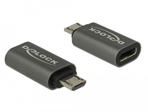 Adaptador USB 2.0 Micro B M -> USB 3.1 Gen 1 C H Antracita Delock