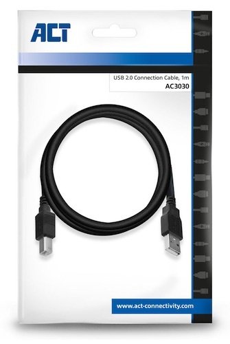 Cable USB 2.0 AM <-> BM de 0.9 mts ACT