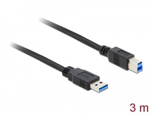 Cable USB 3.0 AM -> BM 3 mts Negro Delock