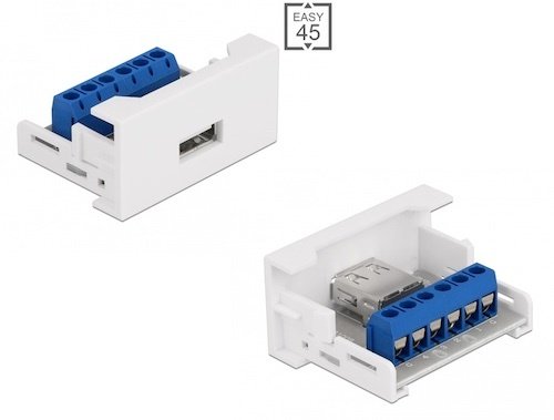 Modulo Easy 45 USB 2.0 Tipo-A hembra a bloque de terminales 22.5 x 45 mm Delock