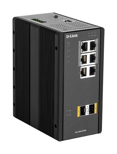 Switch Industrial 4x 1000Tx PoE 120W + 2x 10-100-1000Tx + 2x SFP gestionable D-Link DIS-300G-8PSW