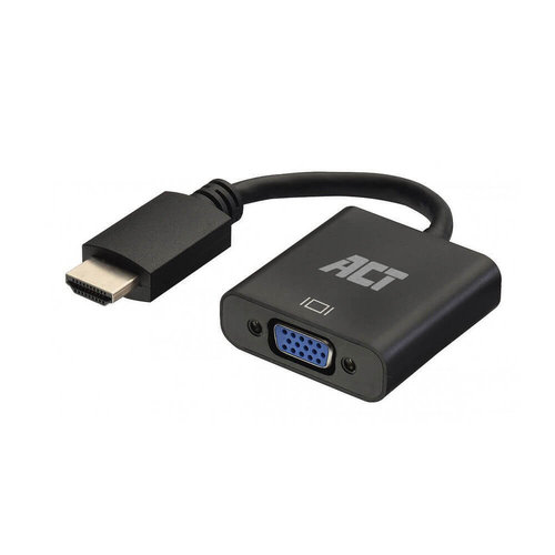 Adapt. HDMI A M -> VGA H 1080p + Audio de 0.15 mts Negro ACT
