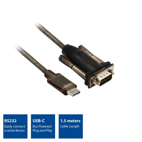 Adapt. USB 2.0 C M <-> Serie RS-232 DB9 M ACT