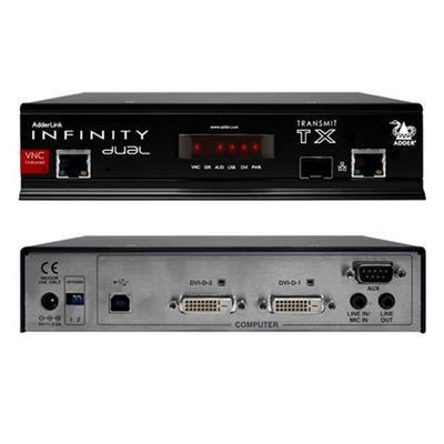 Conmut. KVM 2x DVI-D + USB + Audio + RS232 ADDERlink Infinity Dual VNC Adder ALIF2112T-IEC