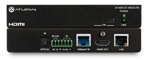 Atlona AT-HDR-EX-100CEA-RX Receptor 4K HDR HDBaseT con control. Ethernet y alimentacion remota