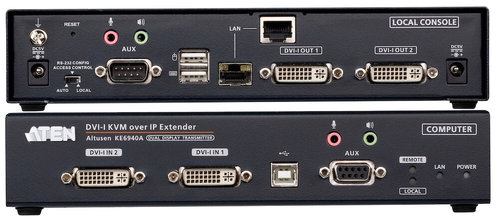 Transmisor KVM por IP DVI-I dual display USB Aten KE6940AT