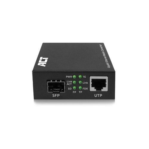 Conver. de Medios Gibabit Ethernet <-> Fibra SFP Multimode Singlemode ACT