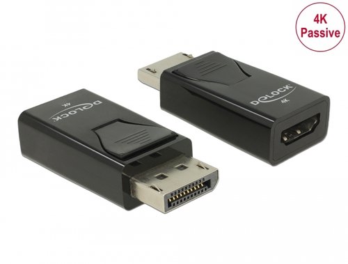 Conver. DisplayPort 1.2 M -> HDMI A H 4K Negro pasivo Delock