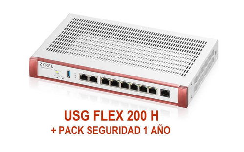 Zyxel USG Flex 200 H Firewall + Pack Seguridad 1 año USGFLEX200H-EU0102F