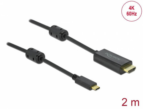 Cable USB Type C M -> HDMI A M modo alternativo DP 4K 60 Hz de 2 mts Delock