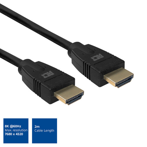 Cable HDMI 2.1 A M-M 8K de 2 mts ACT